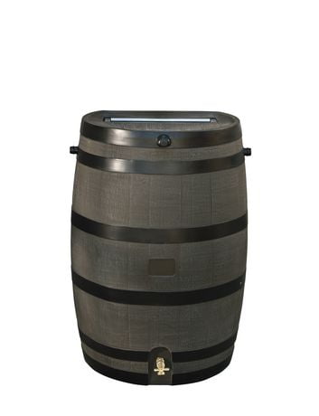 rain barrel spigot brass rts accents water gallon flat rainwater usg deco grain wood barrels wo