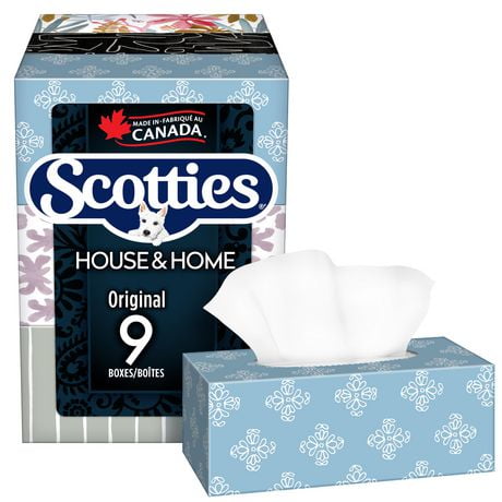 Scotties Original Everyday Care Facial Tissue, Hypoallergenic and Dermatologist Tested, 9 Boxes, 126 Tissues per Box, 9 Boxes, 126 Tissues per Box