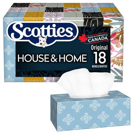 Scotties Original Everyday Care Facial Tissue, Hypoallergenic and Dermatologist Tested, 18 Boxes, 126 Tissues per Box, 18 Boxes, 126 Tissues per Box