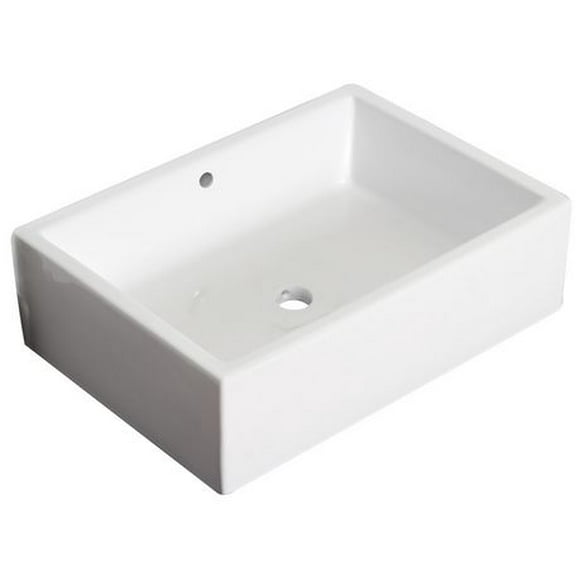 American Imaginations 20-in. W Above Counter White Bathroom Vessel Sink For Deck Mount Deck Mount Drilling AI-1299