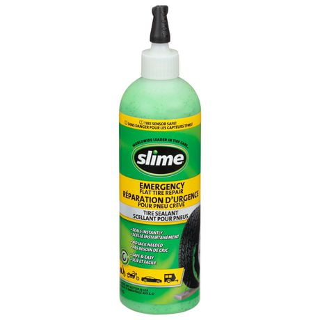 Slime Tire Sealant, Emergency Flat Tire Repair, TPMS Safe, 473mL