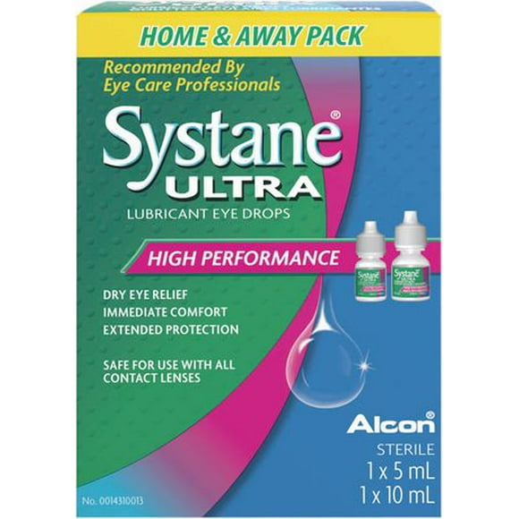 SYSTANE® Ultra Home & Away Pack, Lubricant Eye Drops, High Performance Eye Drops For Dry Eyes, Duo Pack 10 mL + 5 mL
