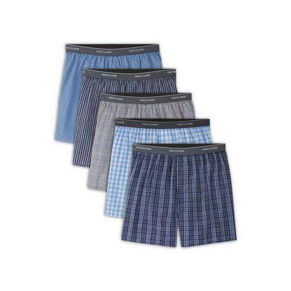 Fruit of the Loom Men's Prints & Stripes Boxer Shorts, 5-Pack, Sizes: S - XL