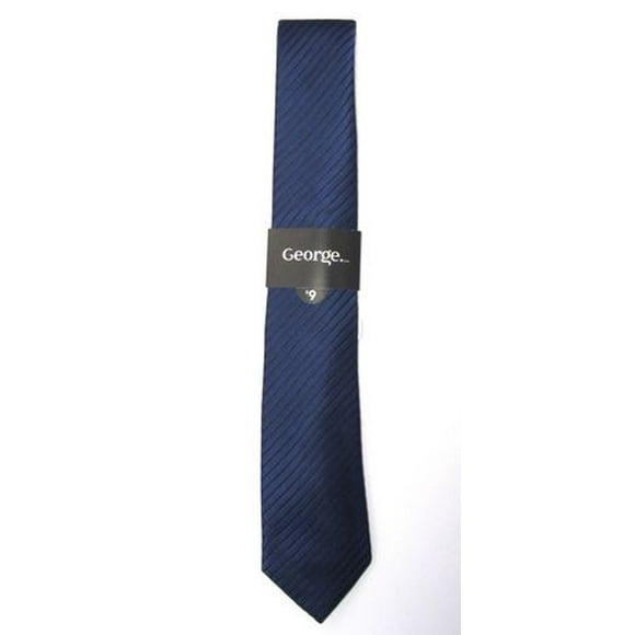 Cravate étroite texturée noire à couleur unie de George pour hommes
