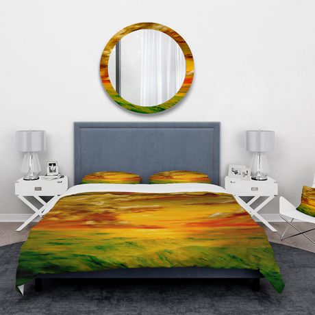 Designart Various Feather Pattern Southwestern Duvet Cover Set