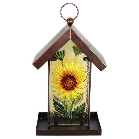 Angelo Décor Sunflower Glass Bird Feeder