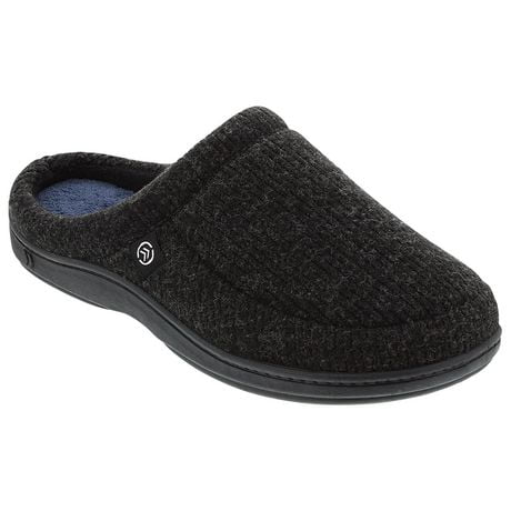 isotoner® Men's Paul Heather Knit Hoodback Slippers