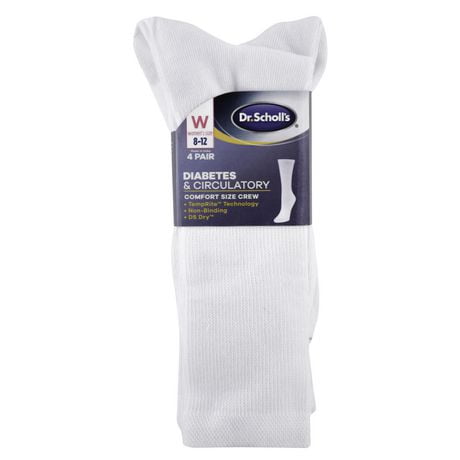 Dr.Scholl's Women's Diabetes And Circulatory Crew Socks, 4 Pairs, Sizes: 4-10