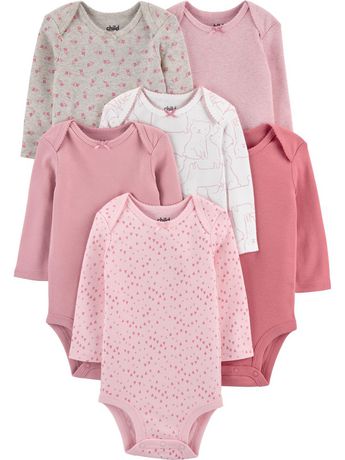 Child of Mine made by Carter's 6Pack Newborn Girls Bodysuits - Pink ...