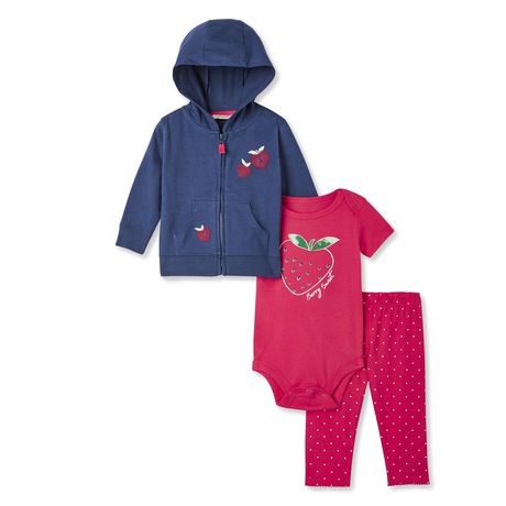 George Baby Girl's Hoodie, Bodysuit & Legging 3-Piece Set | Walmart Canada