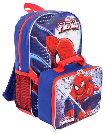 spiderman backpack with lunch bag