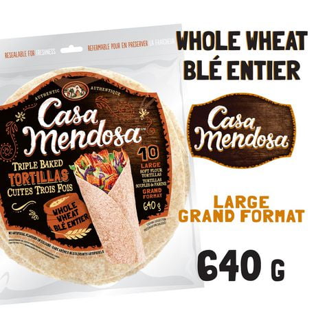Casa Mendosa Blé entier 10" grandes tortillas 10 ct, 640 g