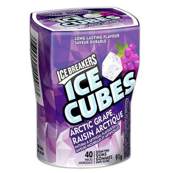 Bouteille de gommes sans sucre ICE BREAKERS ICE CUBES à saveur de raisin arctique 40 pièces