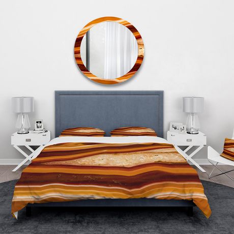 Designart Orange Geode Chrystal Abstract Duvet Cover Set | Walmart Canada