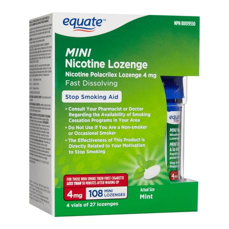 Equate Mini Nicotine Lozenge 4mg, 108ct 4mg
