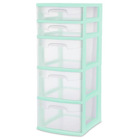 Sterilite Green Five Drawer Tower Walmart Canada