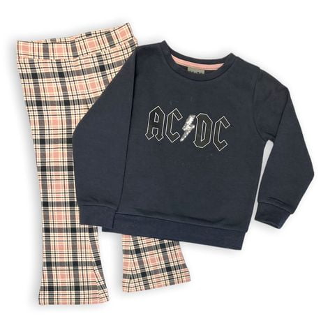 AC/DC Toddler Girls 2 piece pant set with popover top | Walmart Canada