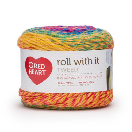 red heart roll with it tweed yarn