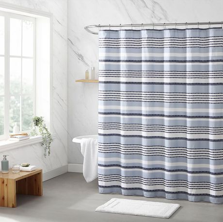 1PC 3D Embossed Fabric Shower Curtain | Walmart Canada