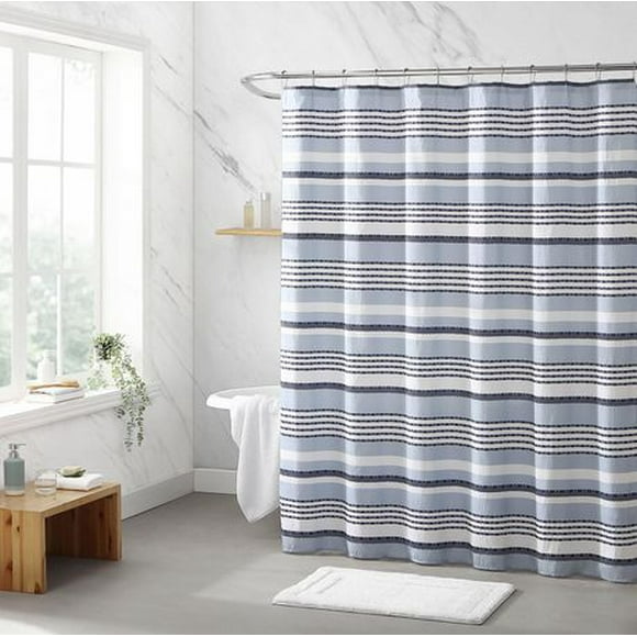 1PC 3D Embossed Fabric Shower Curtain