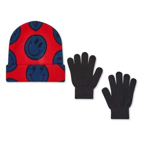George Boys' Smiley Face Toque and Gloves 2-Piece Set