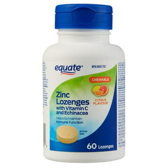 Equate Zinc Lozenges with Vitamin C and Echinacea, 60 Lozenges