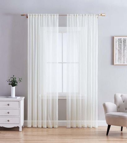 Crinkle Sheer Rod Pocket Curtains – 2 pack, Crinkled Texture - Walmart.ca