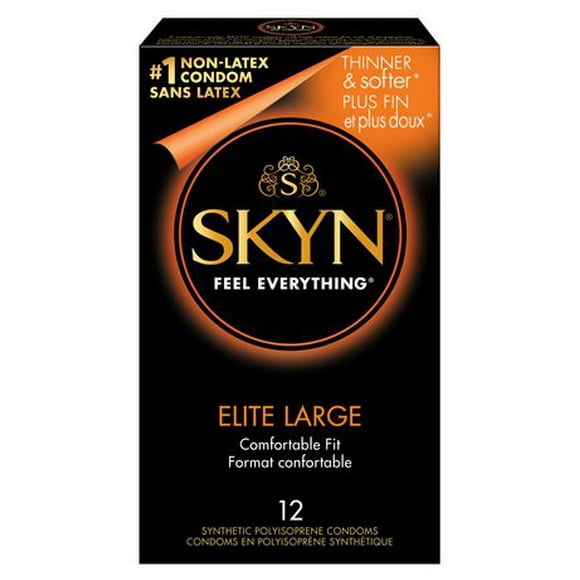 Skyn Elite Large Condoms – 12 Count – Ultra-Thin, Lubricated Latex-Free Condoms, 12 condoms