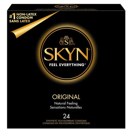 SKYN Préservatifs originaux, sans latex, sensation naturelle avec la technologie Skynfeel ™ boîte de 24