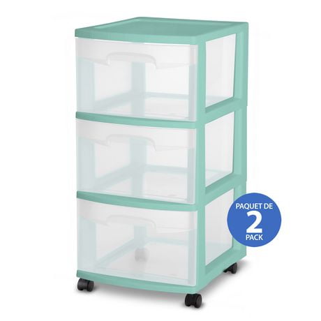 Sterilite 3 Drawer Cart Aqua 2pk Walmart Canada