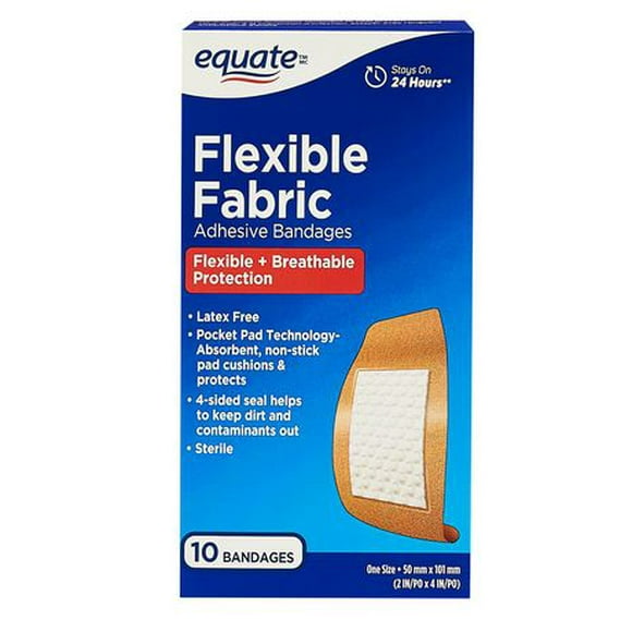 Equate Flexible Fabric Adhesive Bandages, 10 bandages