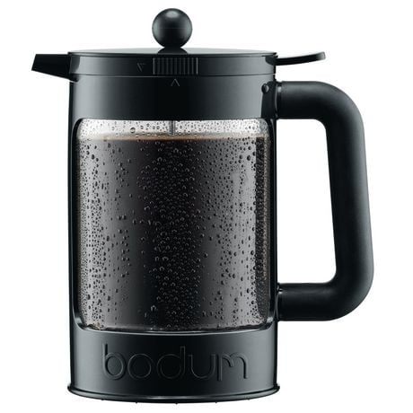 Bodum Bean Cold Brew Coffee Maker, Press, Plastic, 1.5 Liter, 51 Ounce, Black, 1.5 L, 51 Oz