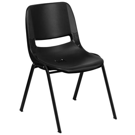 Flash Furniture Hercules Series Black Ergonomic Shell Stack Chair ...