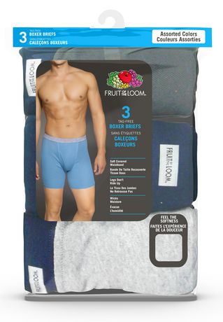 Fruit of the Loom Men's Fabric Waistband 2XL Boxer Briefs, 3-Pack ...