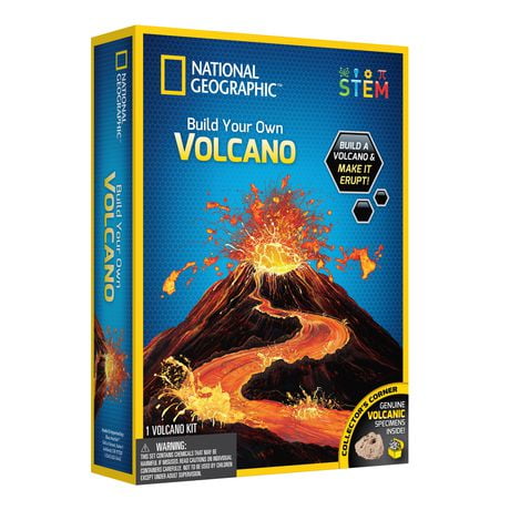 National Geographic Build Your Own Volcano Kit for Kids, STEM Series, Ages 8 and up, Build An Erupting Volcano