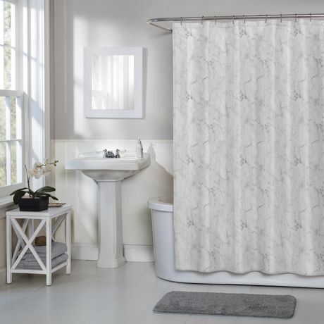 Marble Microfiber Fabric Shower Curtain, Best Curtain Fabric For Bathroom