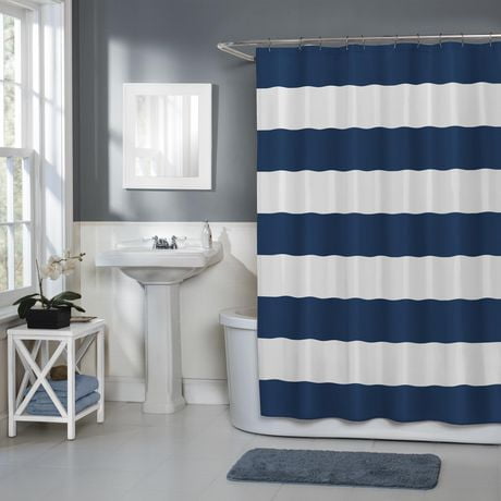 Porter Stripe Fabric Shower Curtain, Stripe fabric shower curtain