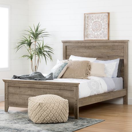 South Shore Lionel Queen Bed Set 60 Inch Weathered Oak