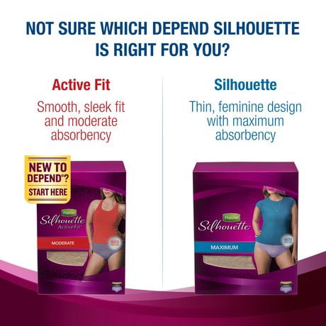 Depend Women's Silhouette Active Fit* Moderate Absorbency Briefs ...