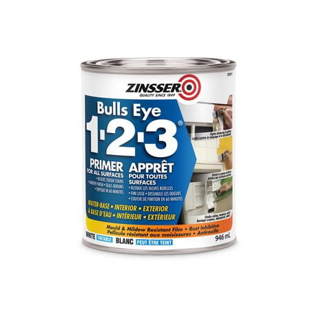 Zinsser Bulls Eye 1-2-3 White Primer, 946 mL