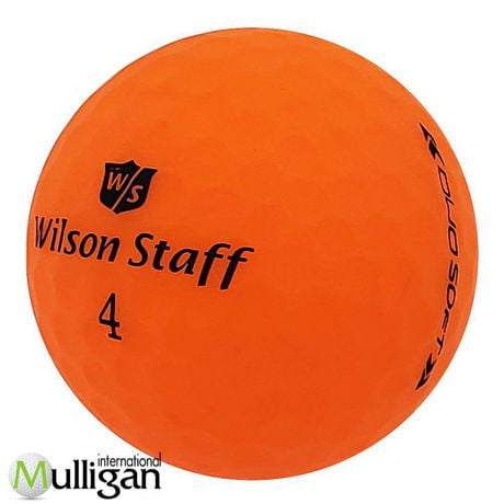 Mulligan - 12 Wilson Staff Duo Optix Matte 5A Recycled Used Golf Balls, Orange