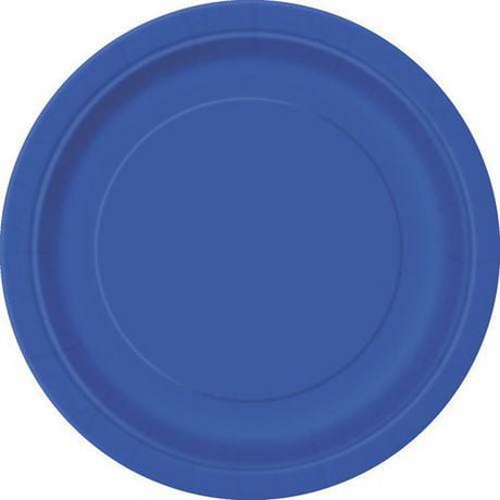 Electric Blue Round 7" Dessert Plates, 24ct, 24ct, Dia: 7"