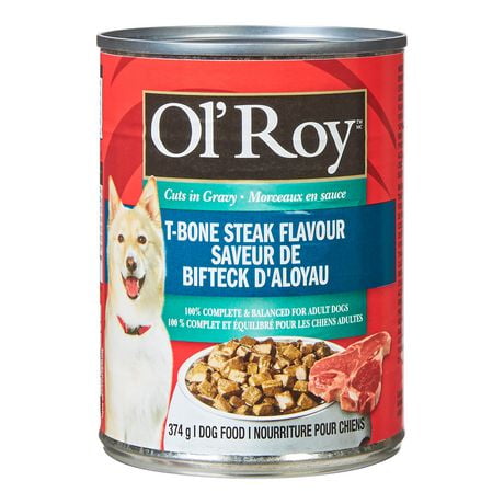 Ol’ Roy Cuts in Gravy T-Bone Steak Flavour dog food, 374 g