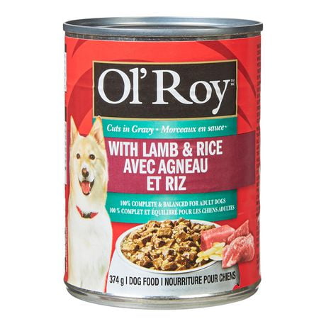 Ol’ Roy Cuts in Gravy with Lamb & Rice dog food, 374 g