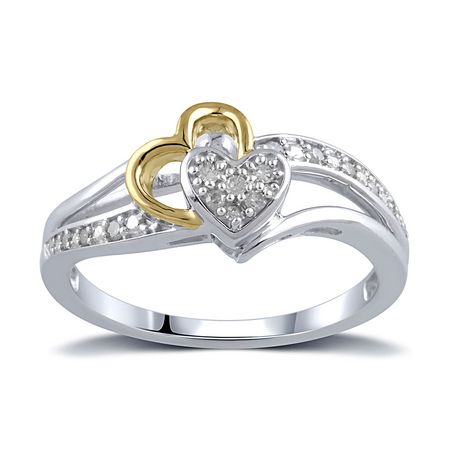 0.10 Ct T.W. Diamond Fashion Heart Ring in Sterling Silver. | Walmart ...