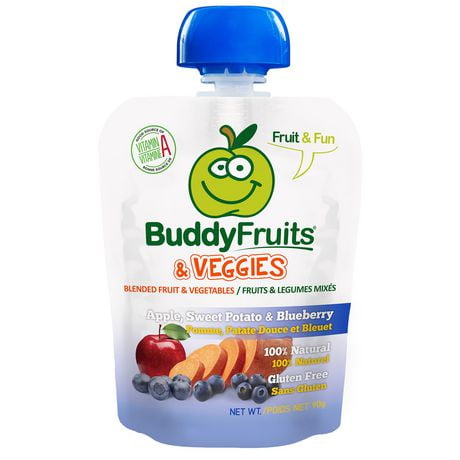 Buddy Fruits, Apple, Sweet Potato & Blueberry Flavour Blended Fruit ...