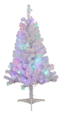 Holiday Time 4' Pre-Lit Regular Full Pine Christmas Tree - White | Walmart Canada