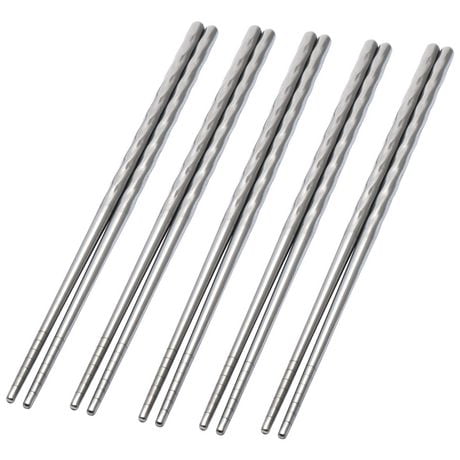 Mainstays 5 Pairs Stainless Steel Chopsticks, 9.1" (23 cm)
