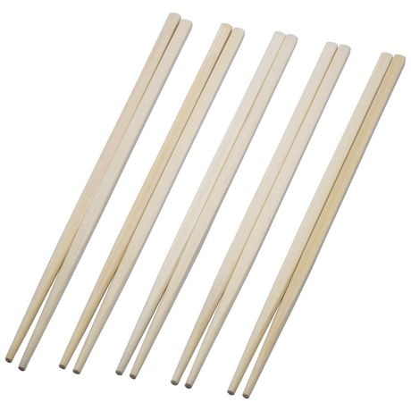 Mainstays 5 Pairs Bamboo Chopsticks, 8.8" (22.5 cm)