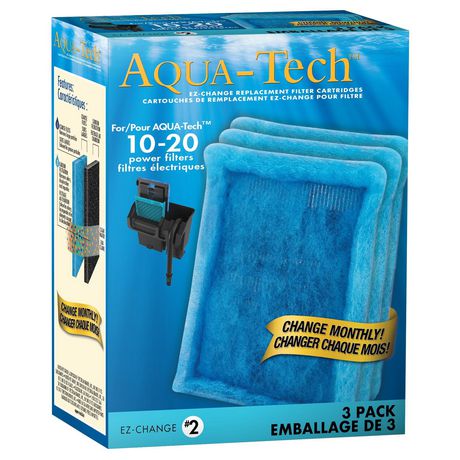 Aqua-Tech EZ-Change Aquarium Filter Cartridge 10-20 Power Filters 3-Pack 